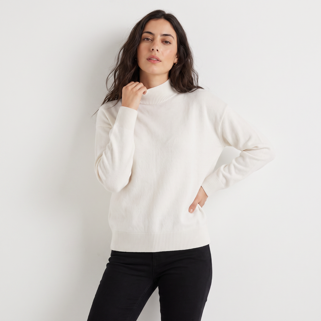 Women's Casual Knitted Half-Neck Jumper