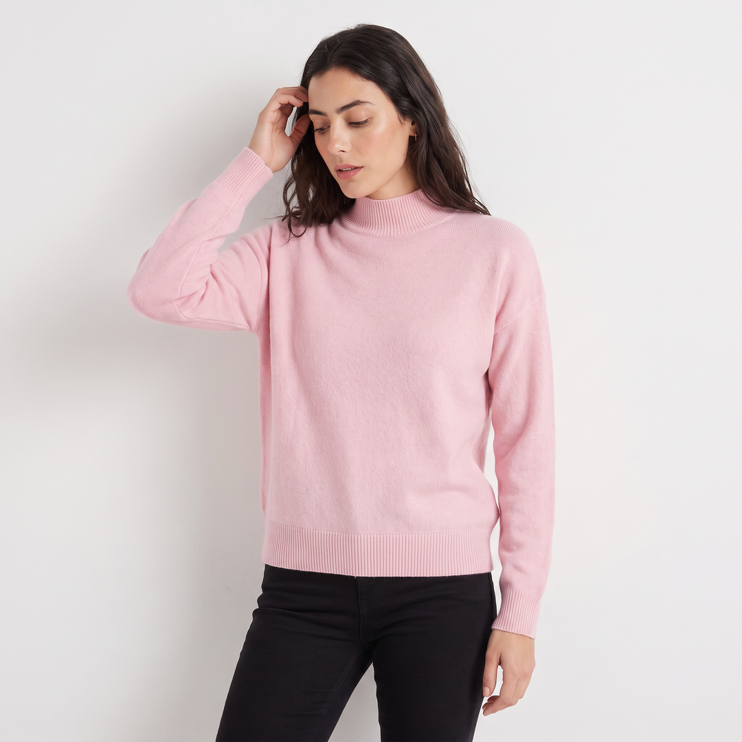 Women's Casual Knitted Half-Neck Jumper