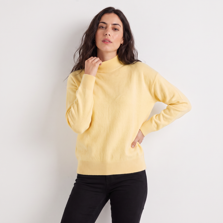 Women's Casual Knitted Half-Neck Jumper