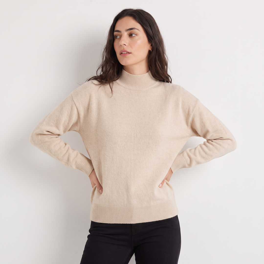 Women's Casual Knitted Half-Neck Jumper