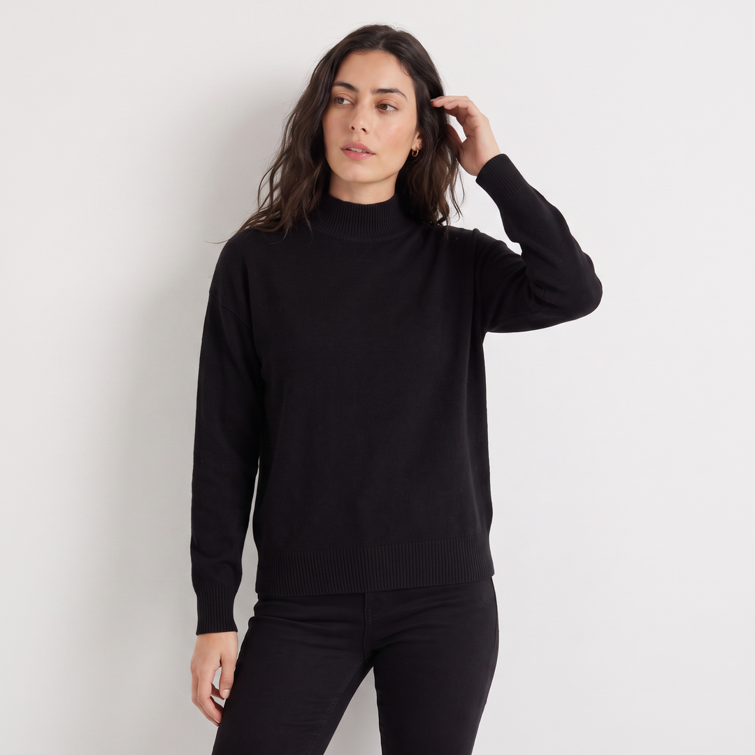 Women's Casual Knitted Half-Neck Jumper