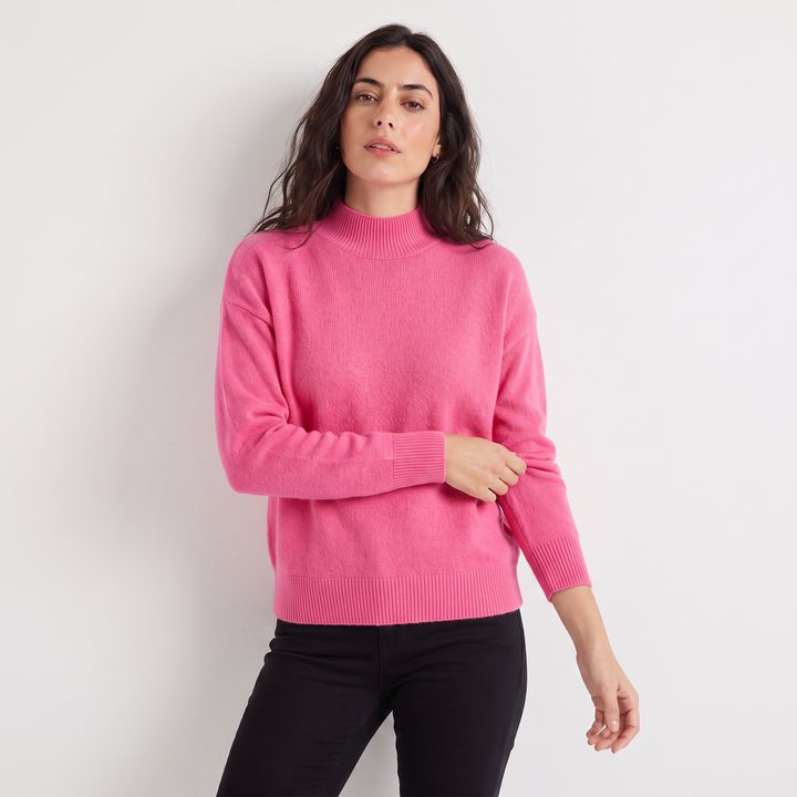 Women's Casual Knitted Half-Neck Jumper