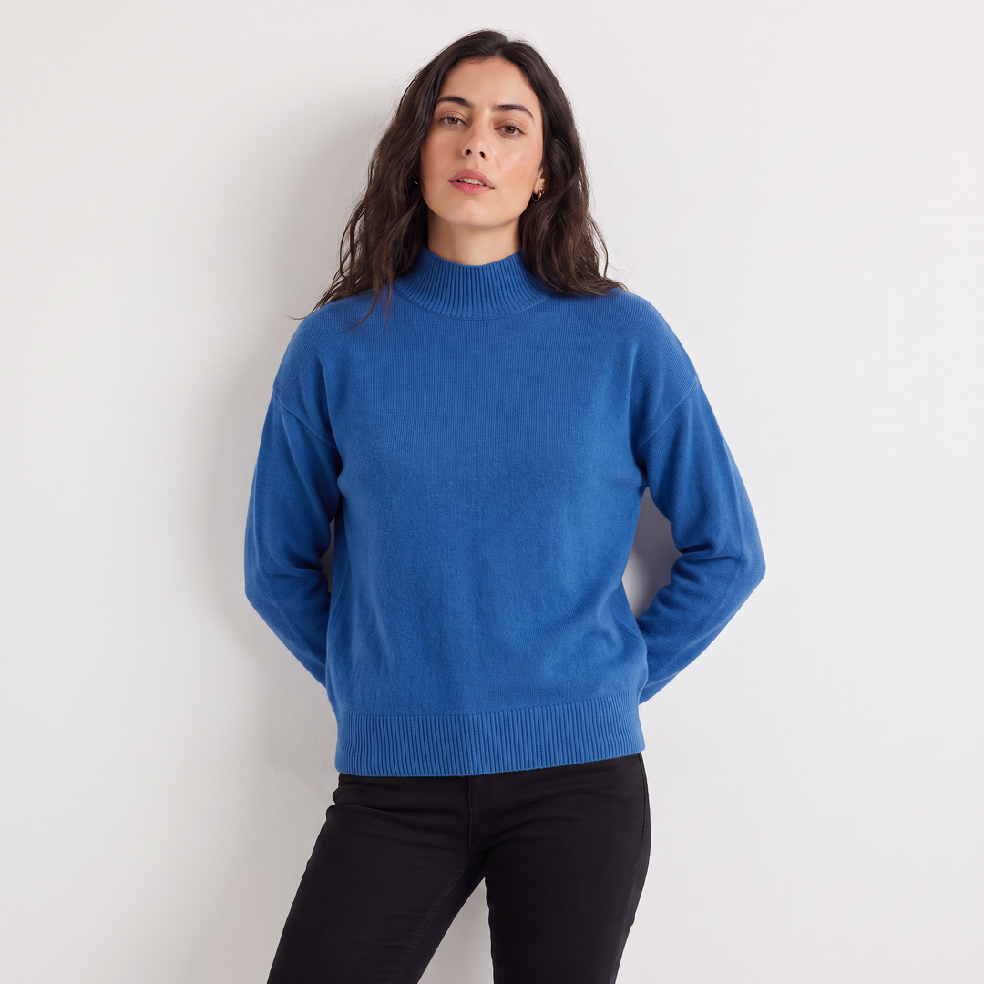 Women's Casual Knitted Half-Neck Jumper