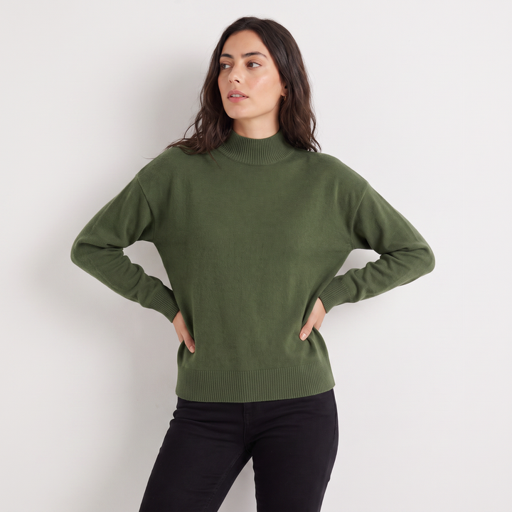 Women's Casual Knitted Half-Neck Jumper