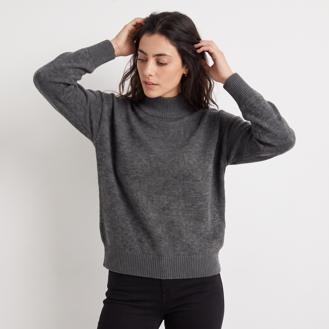 Women's Casual Knitted Half-Neck Jumper