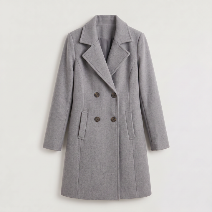 Women's Classic Wool Blend Double-Breasted Coat