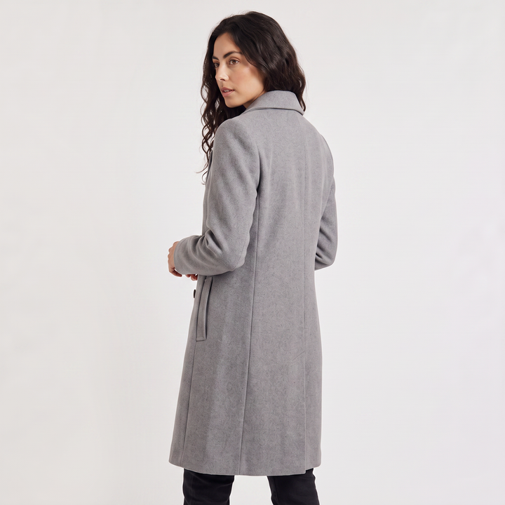 Women's Classic Wool Blend Double-Breasted Coat
