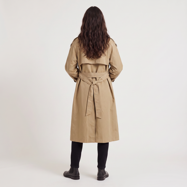 Women's Oversized Double-Breasted Cotton Trench Coat