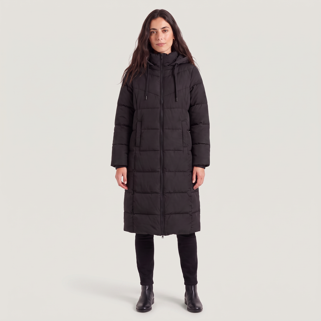 Women's Casual Long Hooded Puffer Coat