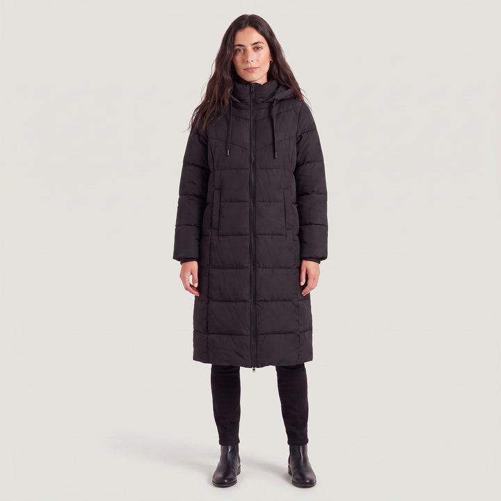 Women's Casual Long Hooded Puffer Coat