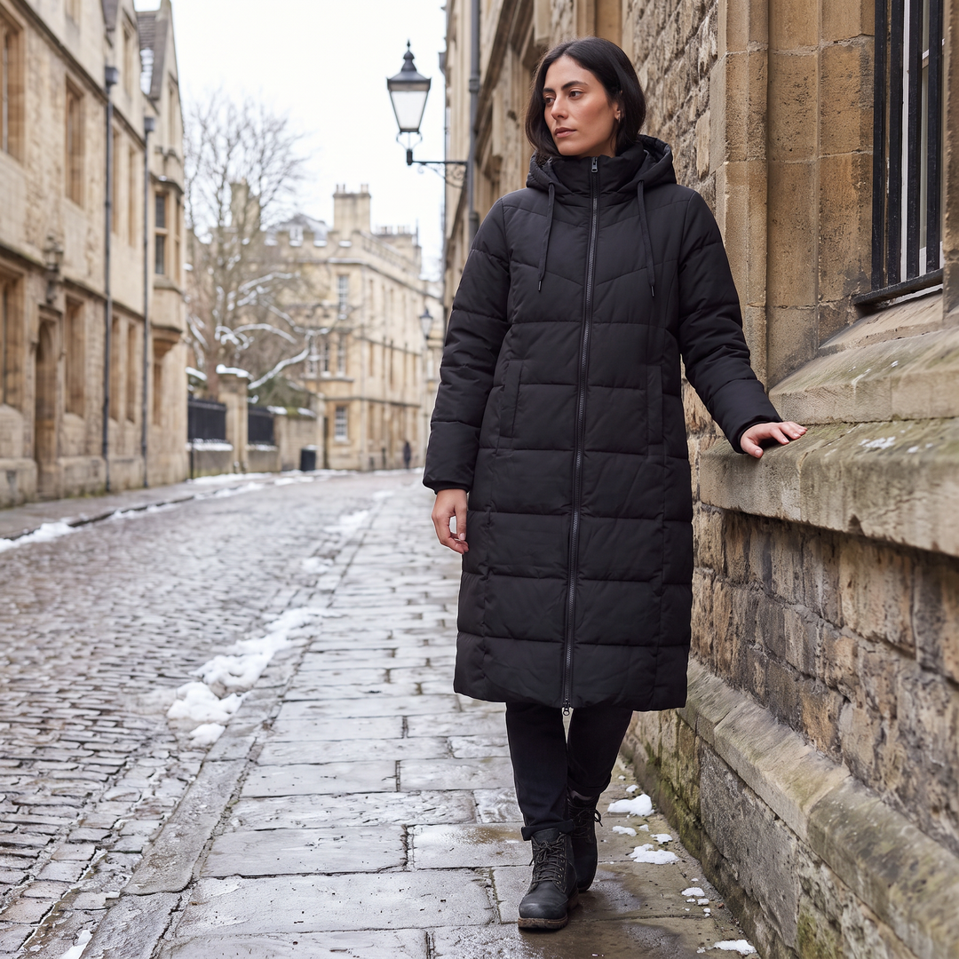 Women's Casual Long Hooded Puffer Coat