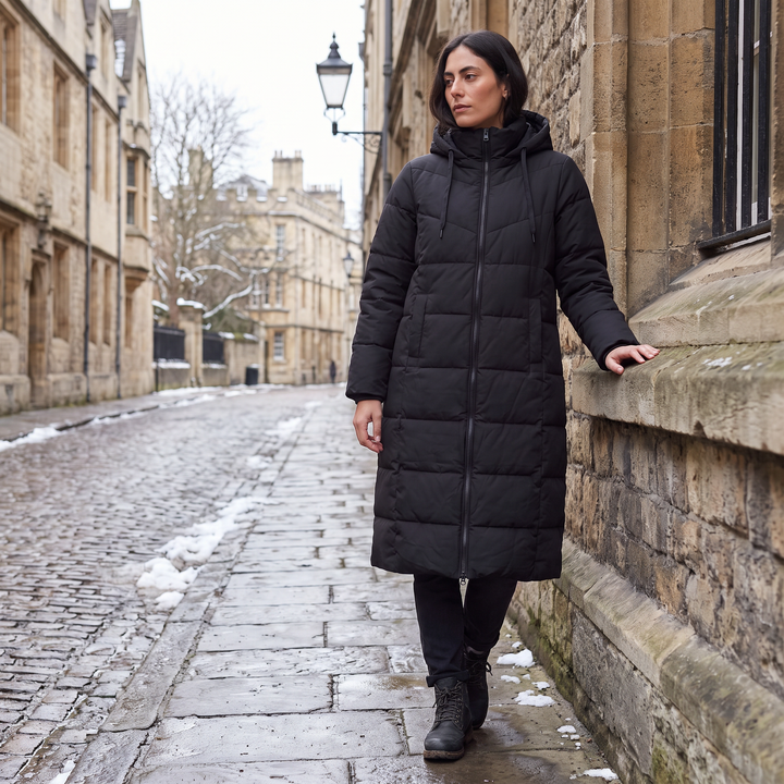 Women's Casual Long Hooded Puffer Coat