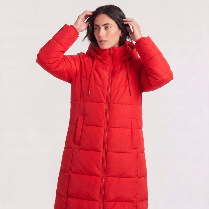 Women's Casual Long Hooded Puffer Coat