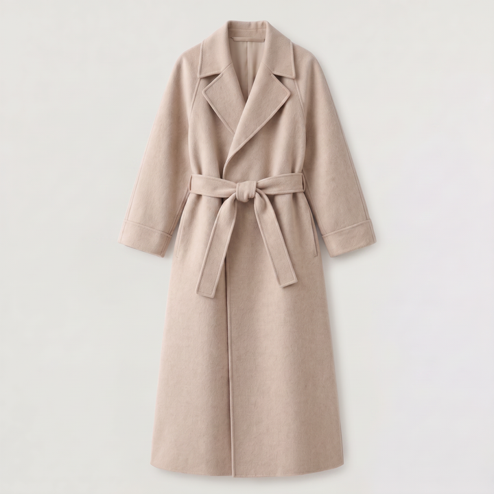 Women's Classic Wool Blend Long Wrap Coat