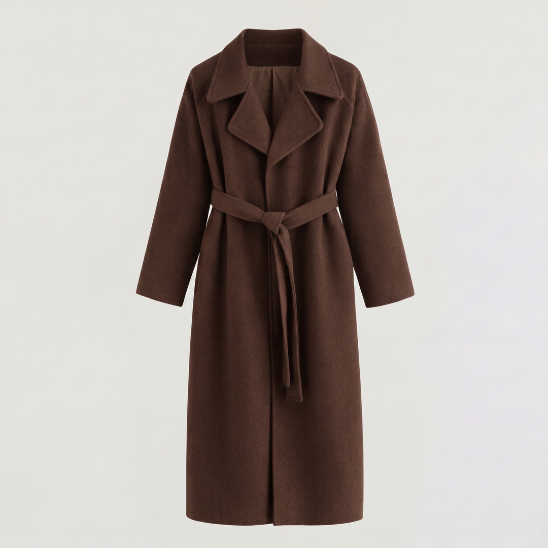 Women's Classic Wool Blend Long Wrap Coat