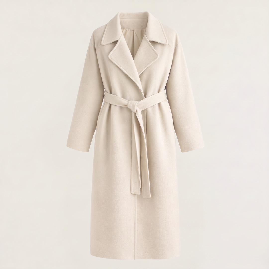 Women's Classic Wool Blend Long Wrap Coat