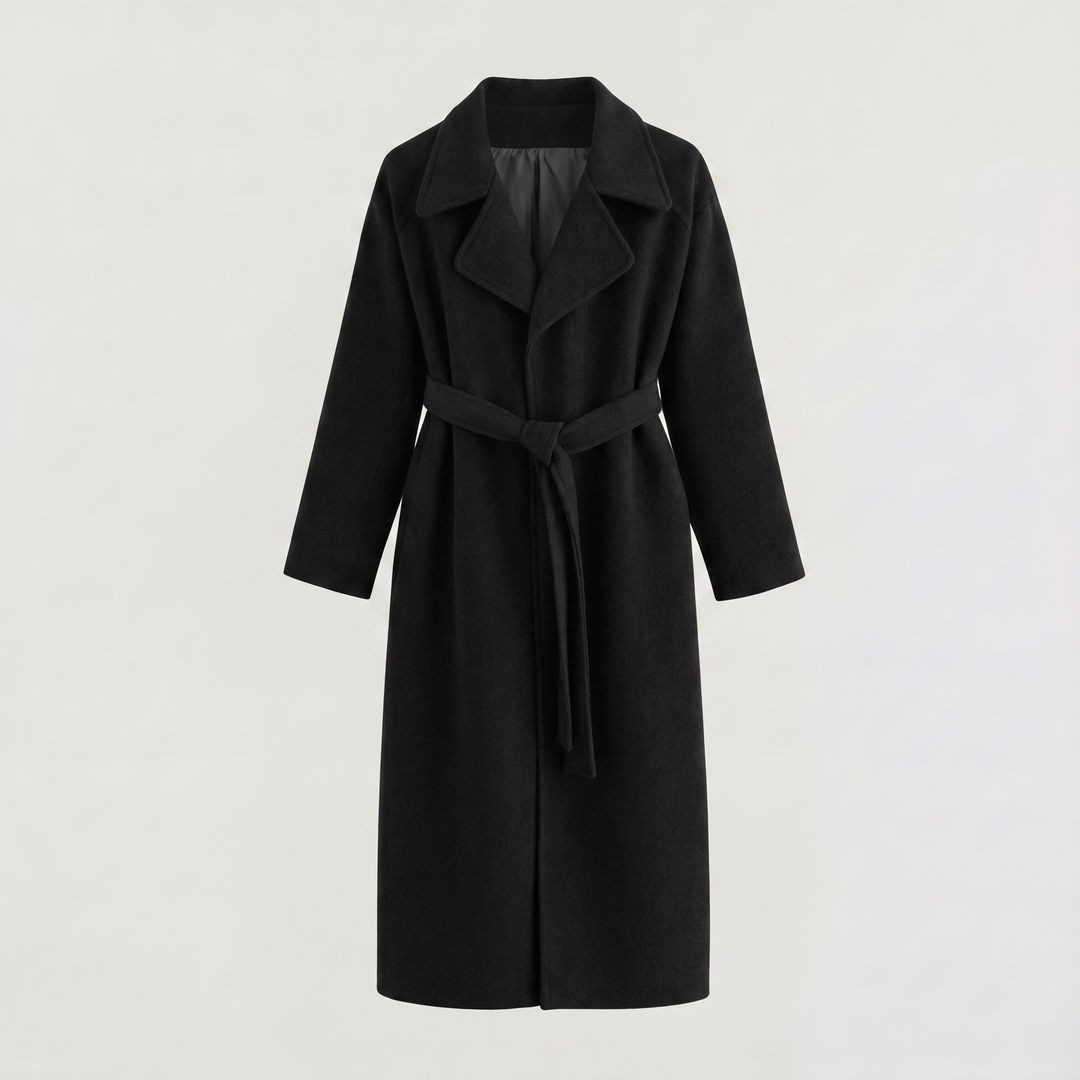 Women's Classic Wool Blend Long Wrap Coat