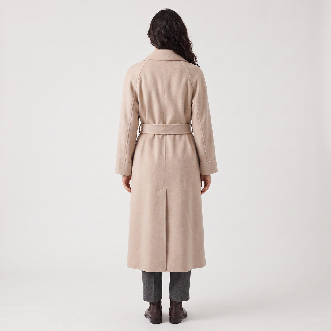 Women's Classic Wool Blend Long Wrap Coat