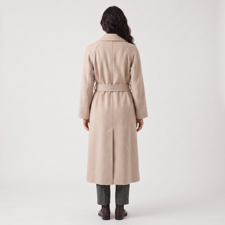 Women's Classic Wool Blend Long Wrap Coat