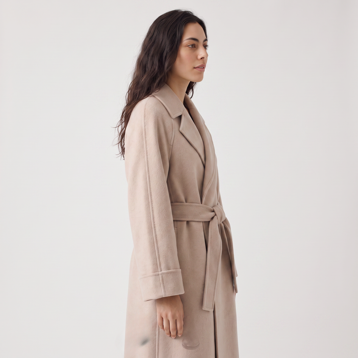 Women's Classic Wool Blend Long Wrap Coat