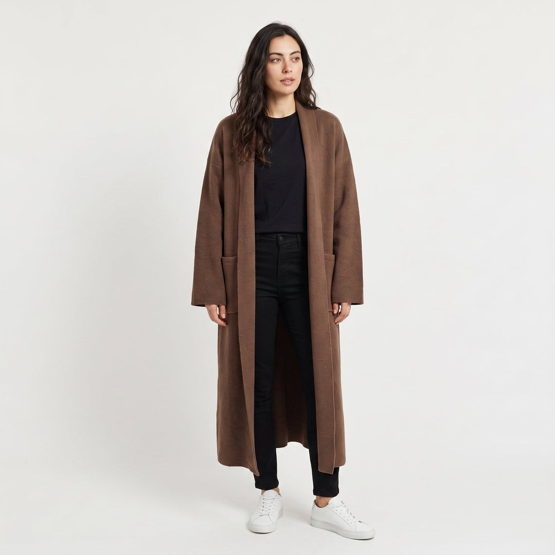 Women's Casual Knit Long Open-Front Cardigan