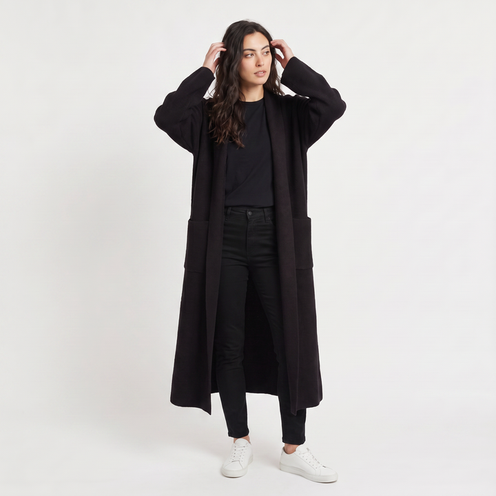 Women's Casual Knit Long Open-Front Cardigan