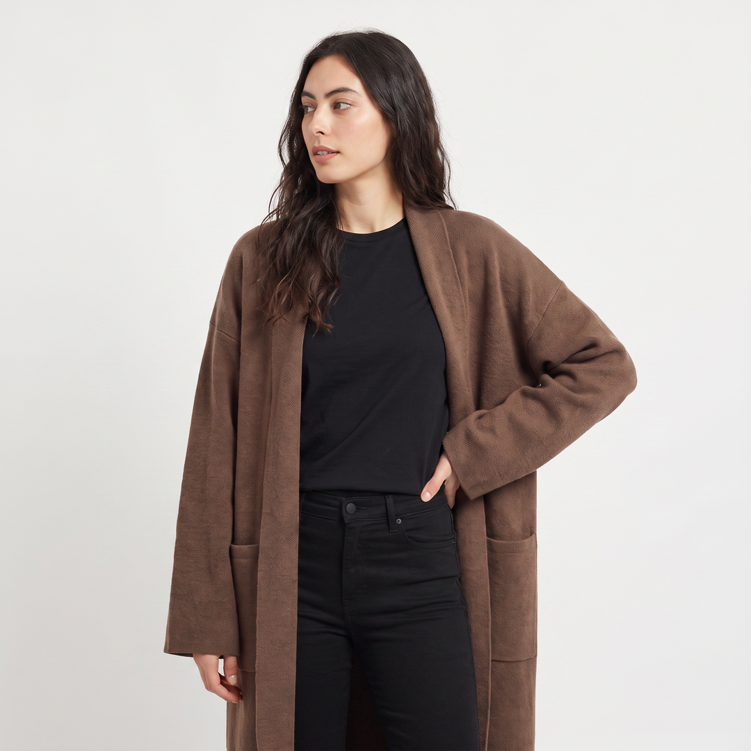 Women's Casual Knit Long Open-Front Cardigan