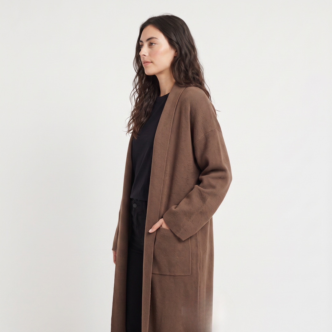 Women's Casual Knit Long Open-Front Cardigan