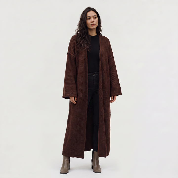 Women's Casual Long Line Knit Open-Front Cardigan