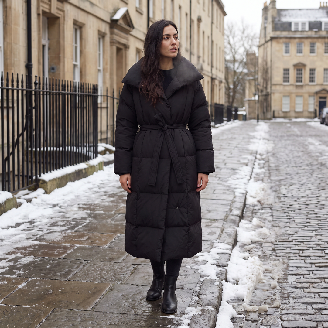 Women's Casual Long Line Hooded Puffer Coat