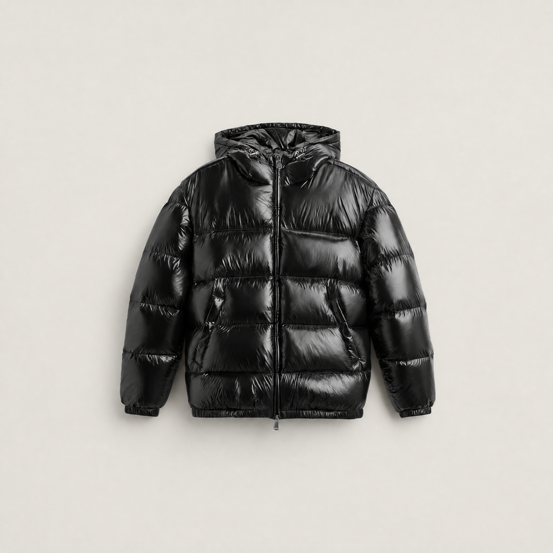 Women's Casual Glossy Hooded Puffer Jacket