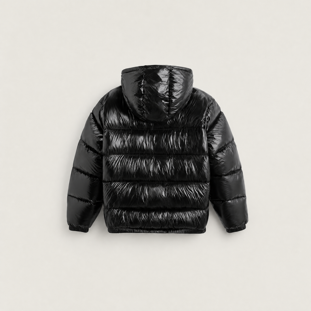 Women's Casual Glossy Hooded Puffer Jacket