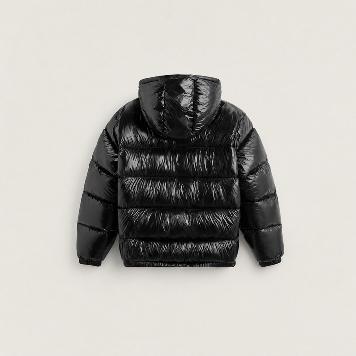 Women's Casual Glossy Hooded Puffer Jacket