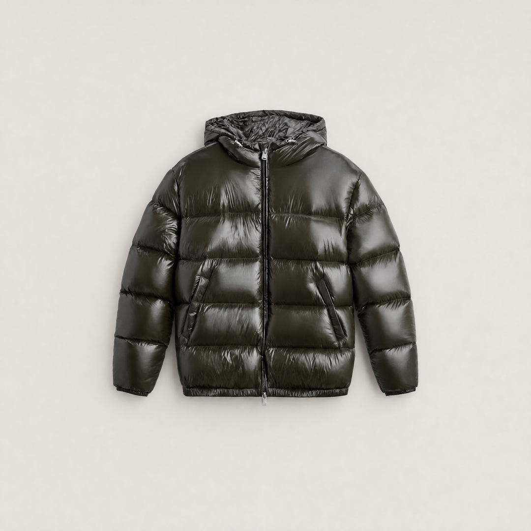 Women's Casual Glossy Hooded Puffer Jacket
