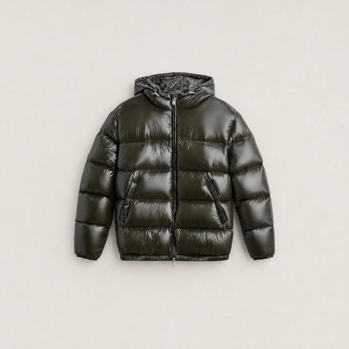 Women's Casual Glossy Hooded Puffer Jacket