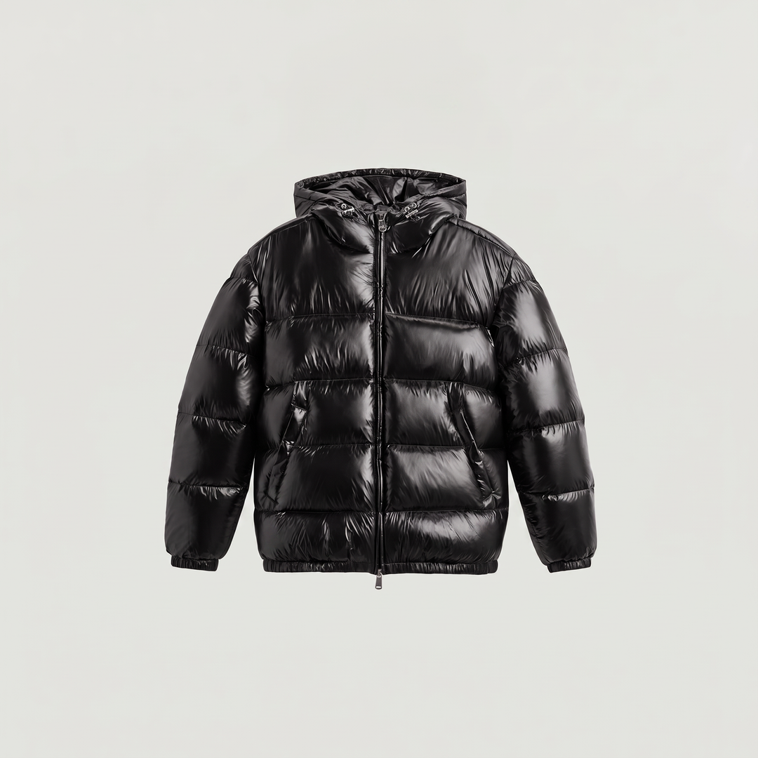Men's Casual Glossy Hooded Puffer Jacket