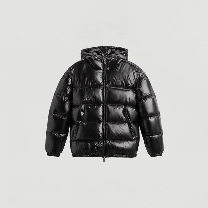 Men's Casual Glossy Hooded Puffer Jacket