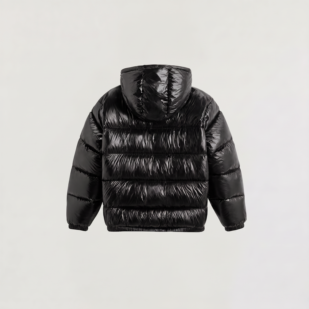 Men's Casual Glossy Hooded Puffer Jacket