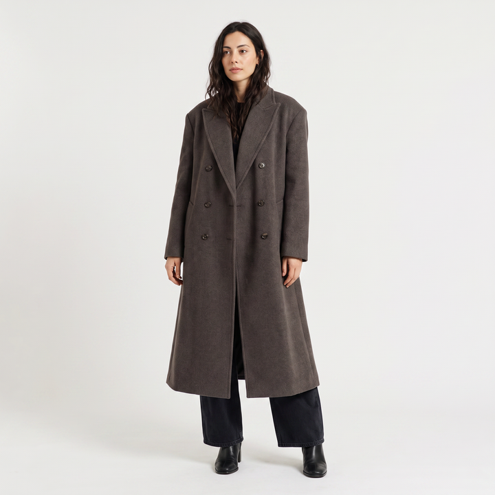 Women's Oversized Wool Blend Double-Breasted Coat