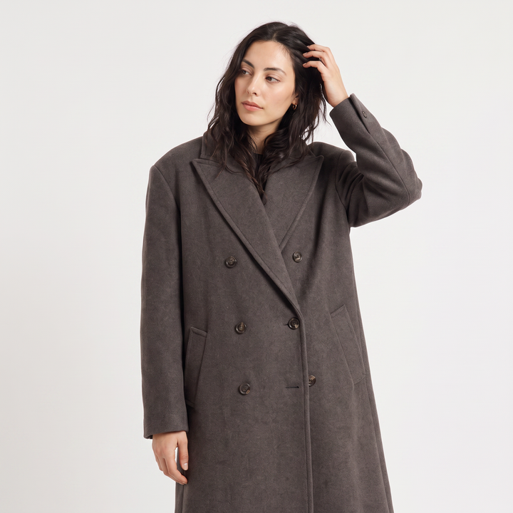 Women's Oversized Wool Blend Double-Breasted Coat