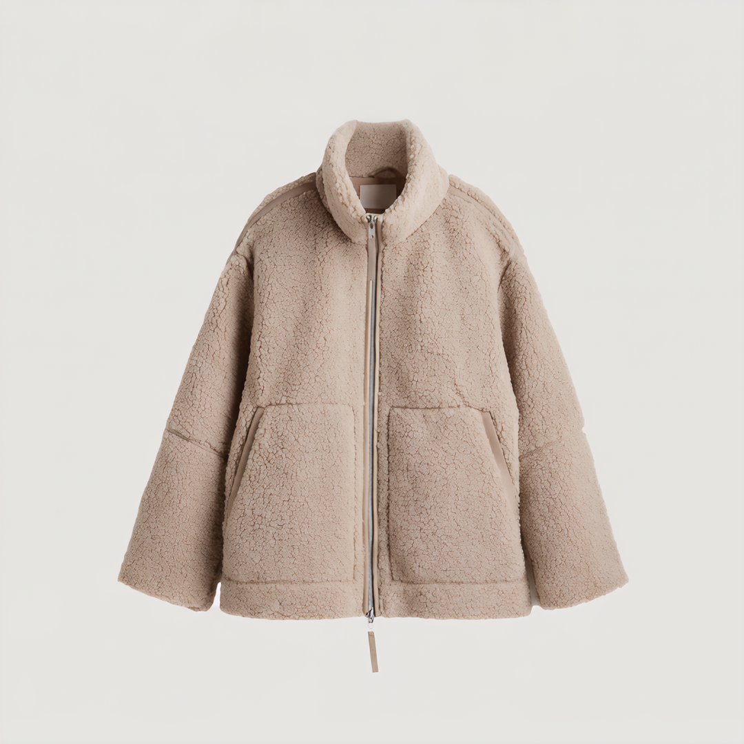 Women's Casual Teddy Fleece Zip-Up Jacket