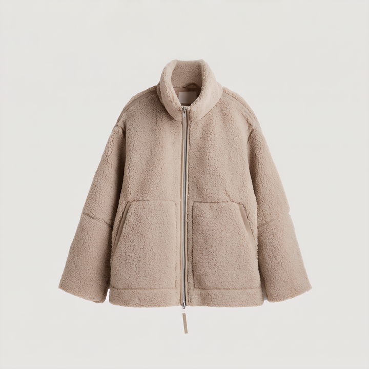 Women's Casual Teddy Fleece Zip-Up Jacket