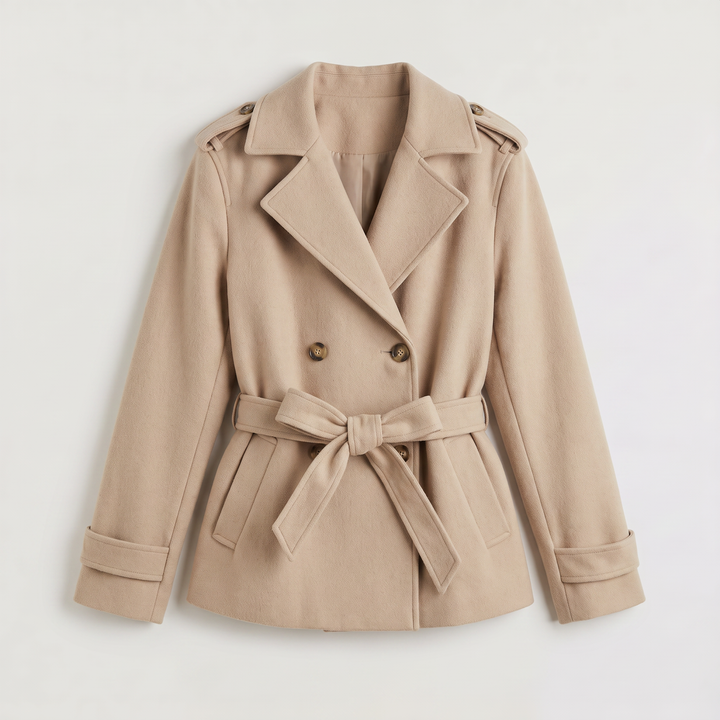 Women's Oversized Wool Blend Short Trench Coat