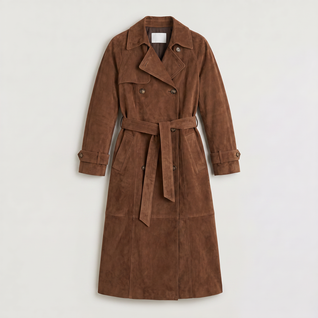 Women's Classic Suede Trench Coat