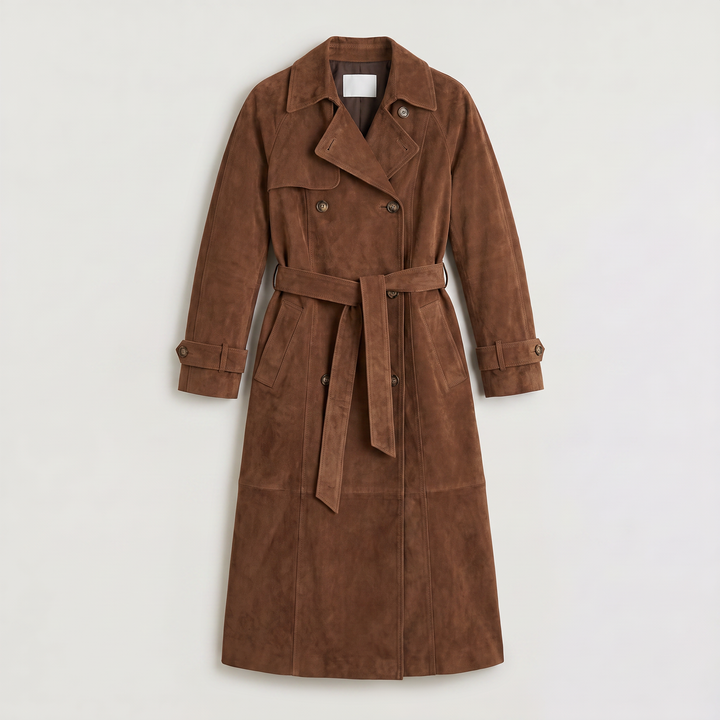 Women's Classic Suede Trench Coat