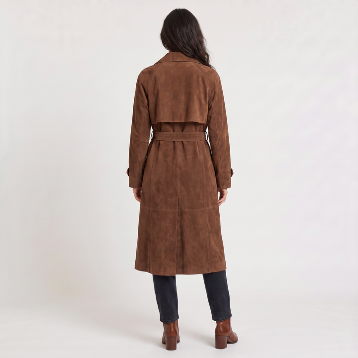 Women's Classic Suede Trench Coat