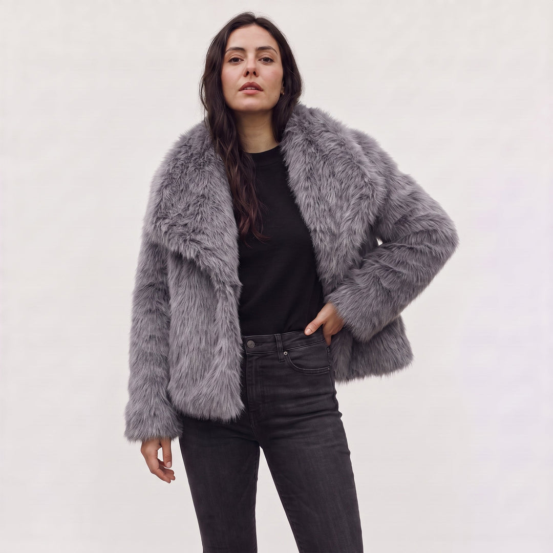 Women's Classic Faux Fur Longline Coat