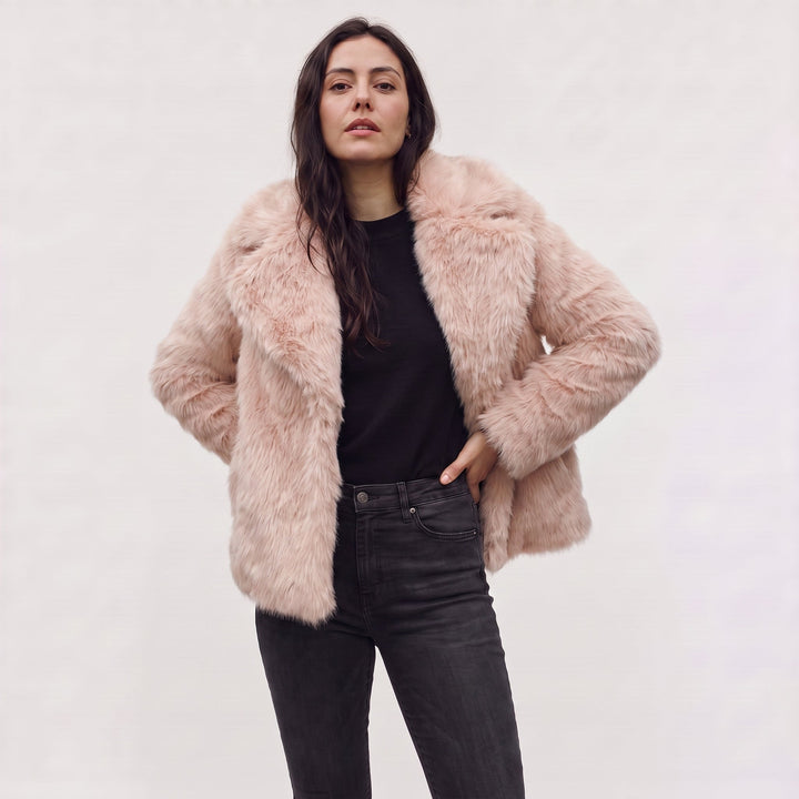 Women's Classic Faux Fur Longline Coat