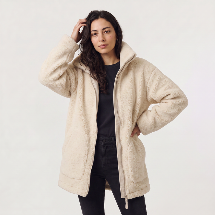 Women's Casual Teddy Fleece Zip-Up Jacket