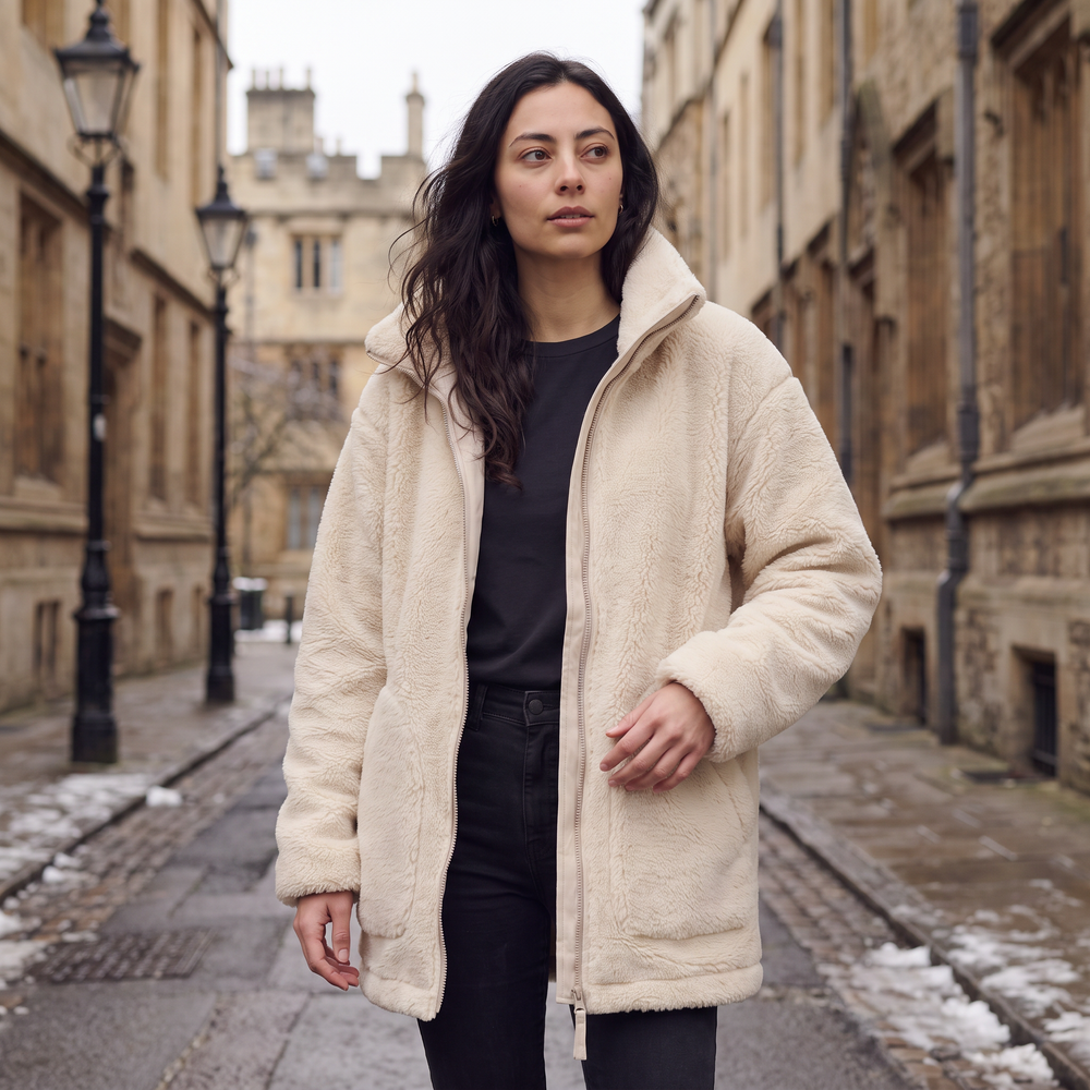 Women's Casual Teddy Fleece Zip-Up Jacket